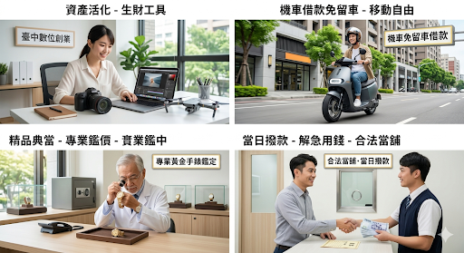 【台中當舖新觀點】 告別死板貸款！現代人的「資產活化指南」：如何用身邊物件聰明調度隱形現流？ 在過去，提到「去當舖」，很多人腦中浮現的還是黑白電影裡昏暗的鐵窗、或是迫於無奈的窘迫變賣。但到了 2026 年，大台中的經濟生態早已轉變。隨著微型創業、電商網拍、數位遊牧（Digital Nomad）以及自媒體的興起，新一代的台中在地人與微型企業主，開始將**「台中合法當舖」視為一種非銀行的彈性金融工具**，甚至是一種類似「動產信用狀」的資產活化管道。 當銀行的傳統信貸還在看呆板的勞保薪轉、扣繳憑單，將許多沒有固定打卡薪資的自由職業者拒之門外時，高靈活度的當舖借款，正用一種全新的「動產價值經濟學」席捲大台中。 一、 顛覆想像！現代當舖眼中的「新黃金資產」 你以為去當舖只能當阿公留下來的金條或勞力士嗎？因應台中多樣化的產業結構，現代當舖的「典當清單」早就超乎想像。以下這幾類物件，正是目前許多人不知道、卻能快速變現的隱形資產： 1. 生財器具與高階數位生財工具 對於台中的網拍攝影師、設計工作室或自媒體創作者來說，手上的高階單眼相機、生財用電腦（如高階 Mac Studio、RTX 頂級顯卡工作站）、甚至是空拍機，都是具備高二手機動價值的資產。當案子結案款項卡在客戶那裡，而下一個專案急需墊付材料費時，這些生財工具就能透過**「小資 3C 借款」**在幾十分鐘內轉換為短期週轉金。 2. 綠能代步工具與「免留車」的移動資產 隨著低碳生活普及，台中街頭滿滿的 Gogoro、電動機車或新世代油電車，在現代當舖眼中都是優質的擔保品。特別是廣受歡迎的**「台中機車借款免留車」**方案，本質上就是一種「用未來的還款能力與車輛殘值做信用背書，但保留資產使用權」的融資操作。你一樣可以騎著車去送外送、上下班，完全不影響原有的收入來源。 3. 微型企業的「原料與庫存大變現」 台中是精密機械與傳統製造業的重鎮。許多二代接班或微型工廠老闆，有時卡在國際原物料暴漲、需要現金囤料，此時除了車輛，部分的工業具備價值之機具、原物料或存貨，在經過專業精準鑑價後，也都能成為向當舖工商融資的籌碼，速度遠比等銀行中小企業貸款開會審核快上數十倍。 二、 為什麼高資產與聰明人，反而喜歡用「當舖槓桿」？ 在金融圈有一個觀念：「借錢不是因為沒錢，而是為了讓資金回報率最大化。」 許多台中的聰明投資客或生意人，之所以選擇合法當舖，背後有著極其理性的財務計算： 無痕融資（不傷聯徵信用）： 跟銀行借錢，每一次調閱聯徵都會留下紀錄，如果短期內調閱次數過多，信用分數就會下滑。而當舖借款屬於「動產質押」，完全不登記於聯徵系統。這意味著你在當舖調度了 50 萬元，在銀行的眼中，你依然是一個「負債比為零」的完美客戶，完全不影響你未來申請房貸或大型企業聯徵貸款的資格。 「零違約金」的極短期套利彈性： 銀行貸款動輒綁約一年以上，提早還款還要被罰 3% - 4% 的違約金。但當舖是以「月」甚至以「日」彈性計息。假設你看到一個台股或加密貨幣的短期套利機會，或者遇到一個利潤極高的插單生意，需要 30 萬週轉一星期的時間，去當舖隨借隨還，操作完立刻贖回，整體的「機會成本」其實遠低於錯失商機的損失。 三、 避開盲區：當舖業法中的「隱形細節」你注意到了嗎？ 既然要利用這個工具，就要當一個「聰明的借款人」。在挑選台中合法當舖時，除了看門口有沒有牌照、算算利息有沒有超過法定的月息 2.5% 之外，你更該注意以下這幾個「行內人才懂的細節」： 1 當票的「滿當期」保障： 根據《當舖業法》，典當物品的滿當期限不得少於三個月。也就是說，在三個月內，只要你按時付利息（順延質當），當舖絕對有義務幫你妥善保管物品，不能任意變賣（流當）。這給你留下了非常充裕的資金緩衝期。 2 現代化「防潮與安控倉儲」： 好的當舖，會針對客戶典當的精品包、名錶、高階 3C 投入高昂的設備成本。你可以大方詢問店家：「我的高階相機/勞力士是放在防潮箱嗎？」、「庫房有沒有恆溫恆濕與 24 小時全面監控？」這不僅關乎物品安全，更展現了一家當舖的專業度與經營實力。 四、 結語：重塑大台中資金調度的新美學 時代在變，思維也要跟著變。在資訊高度透明的 2026 年，台中合法當舖早已脫胎換骨，成為城市經濟活動中不可或缺的「微型金融超商」。它不是吞噬財富的黑洞，而是幫你把沉睡資產喚醒、將固定資產變為流動資金的加速器。 只要保持理性的還款規劃，看清法規權益，善用當舖「免聯徵、極速撥款、彈性還款」的特質，你也能在多變的經濟浪潮中，為自己打造一條永不斷流的隱形資金護城河。 太平當舖 台中推薦當鋪